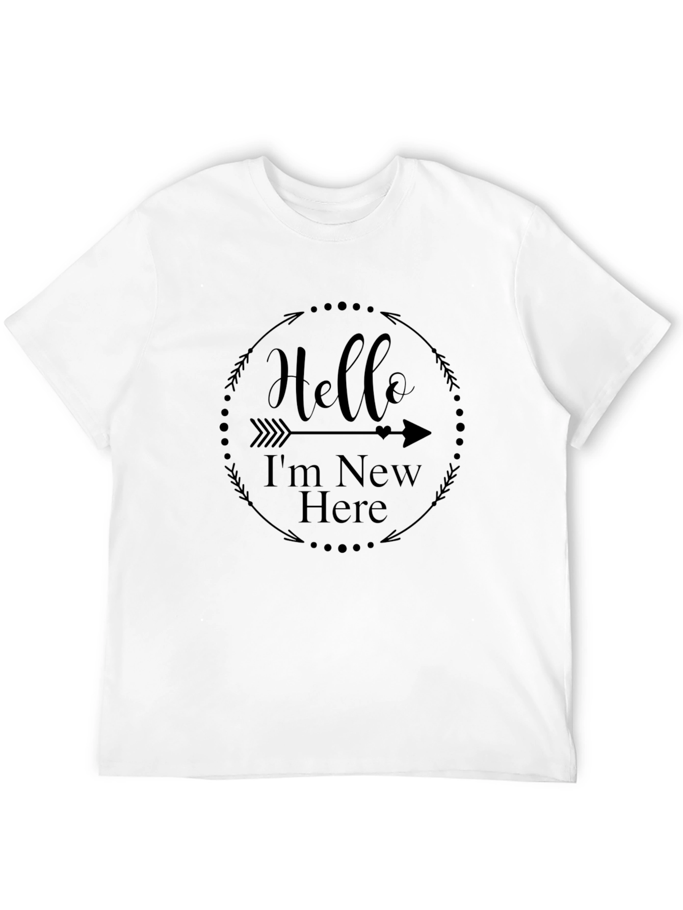 Hello Im New Here Black Graphic T-Shirt