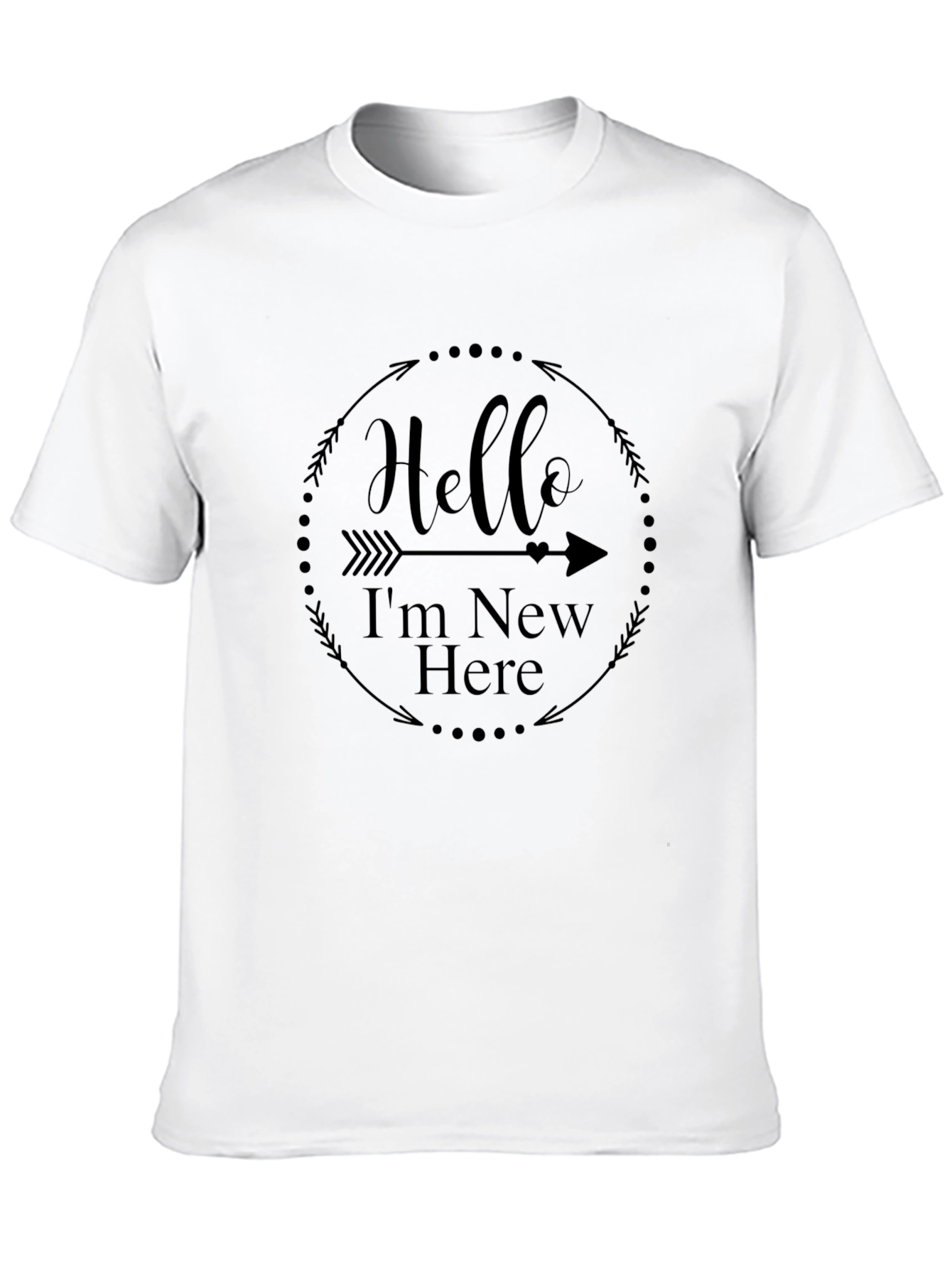 Hello Im New Here Black Graphic T-Shirt