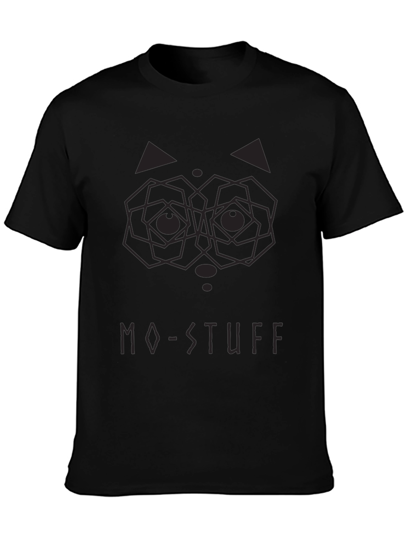 Geometric Graphic Print Black T-Shirt