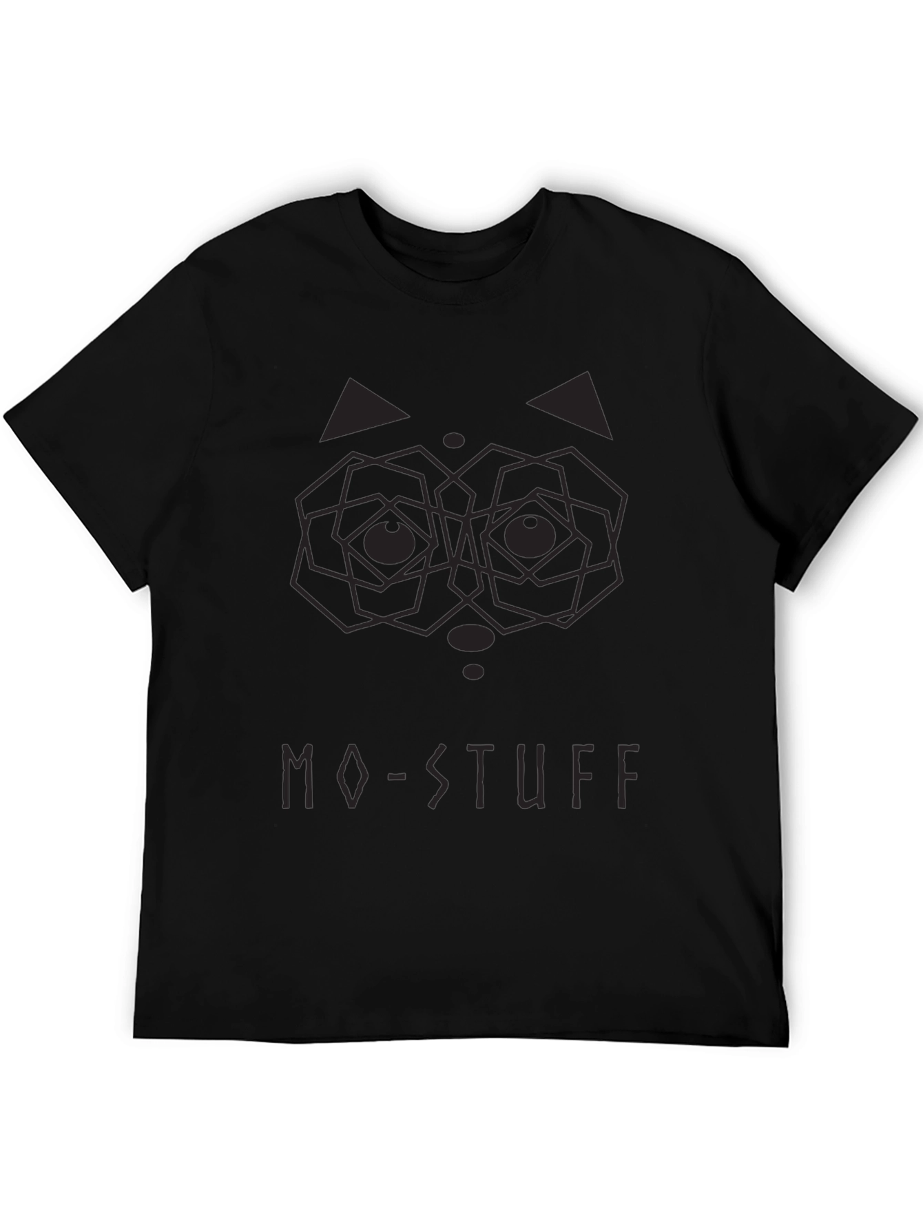 Geometric Graphic Print Black T-Shirt