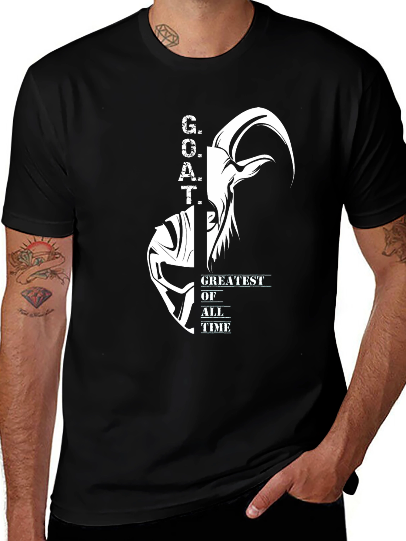Greatest of All Time GOAT Black T-Shirt