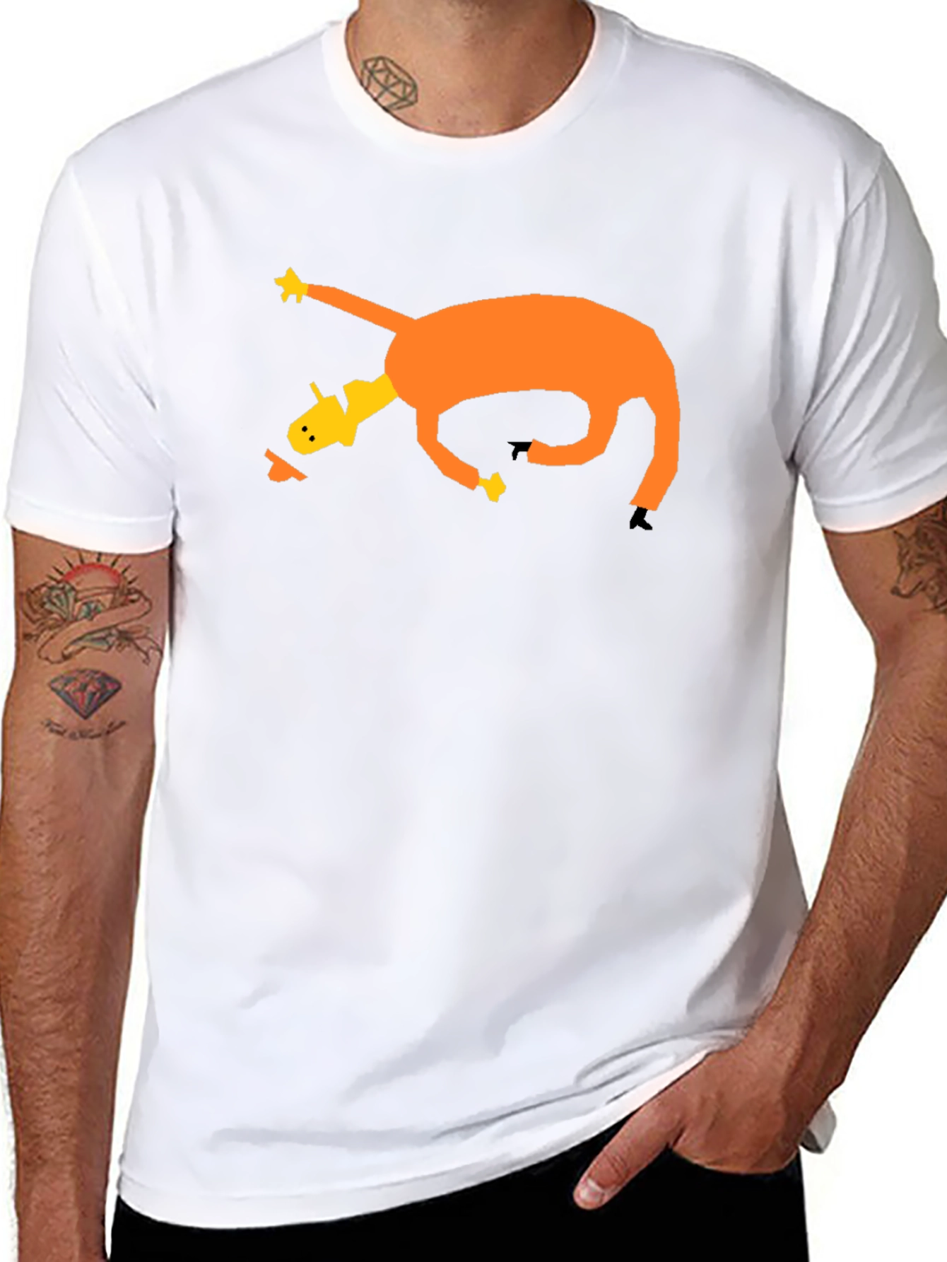 Abstract Graphic Tee - Quirky Cartoon Design