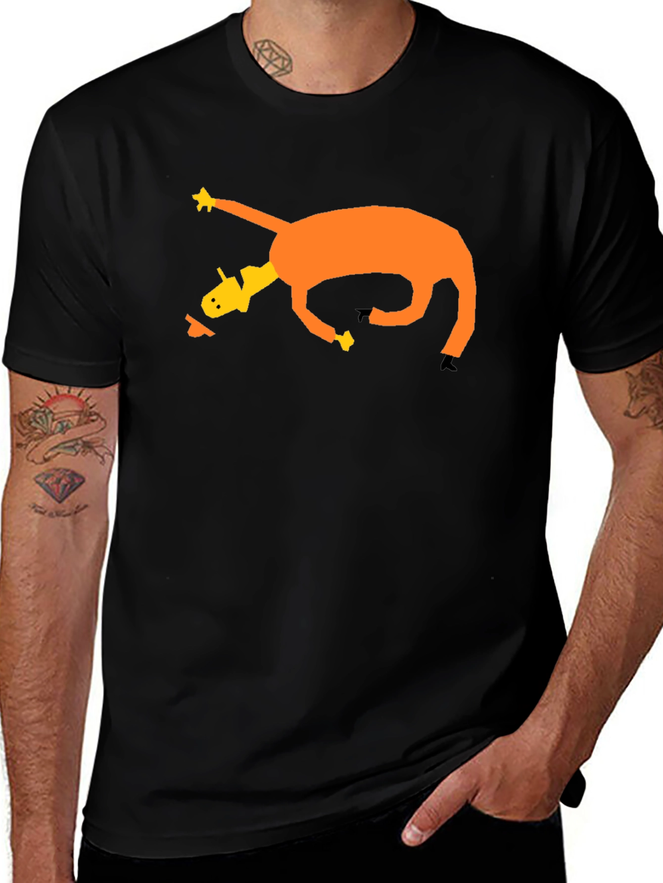 Abstract Graphic Tee - Quirky Cartoon Design