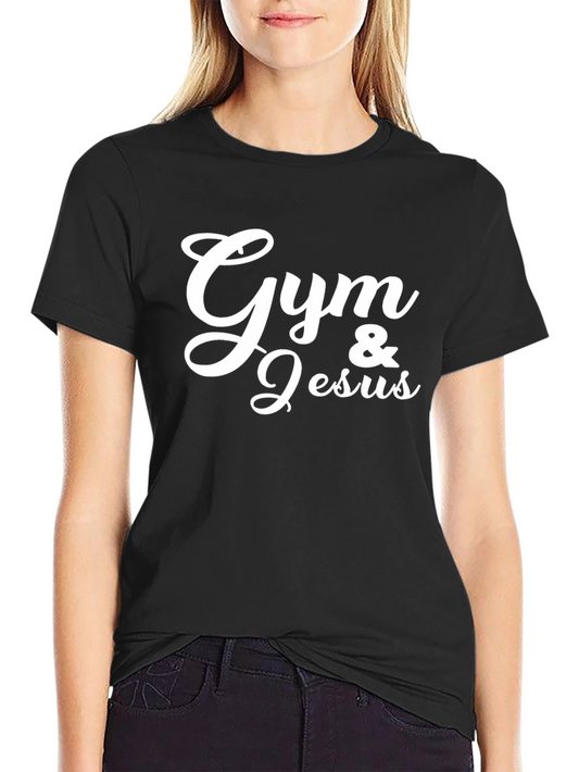 Gym & Jesus Graphic Tee - Black