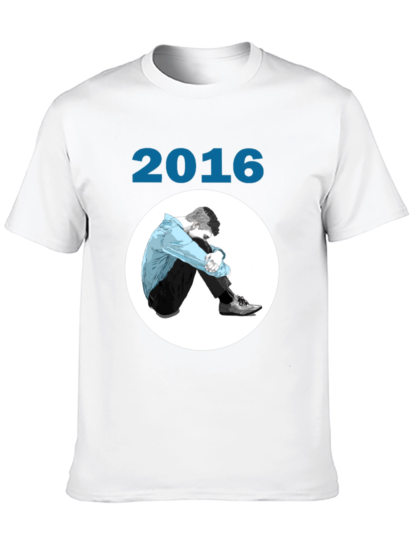 2016 Graphic Print Black T-Shirt