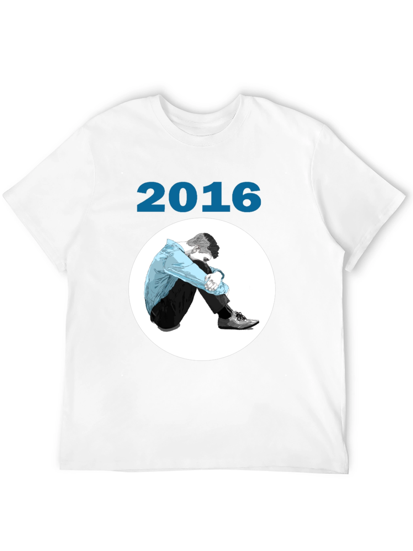 2016 Graphic Print Black T-Shirt