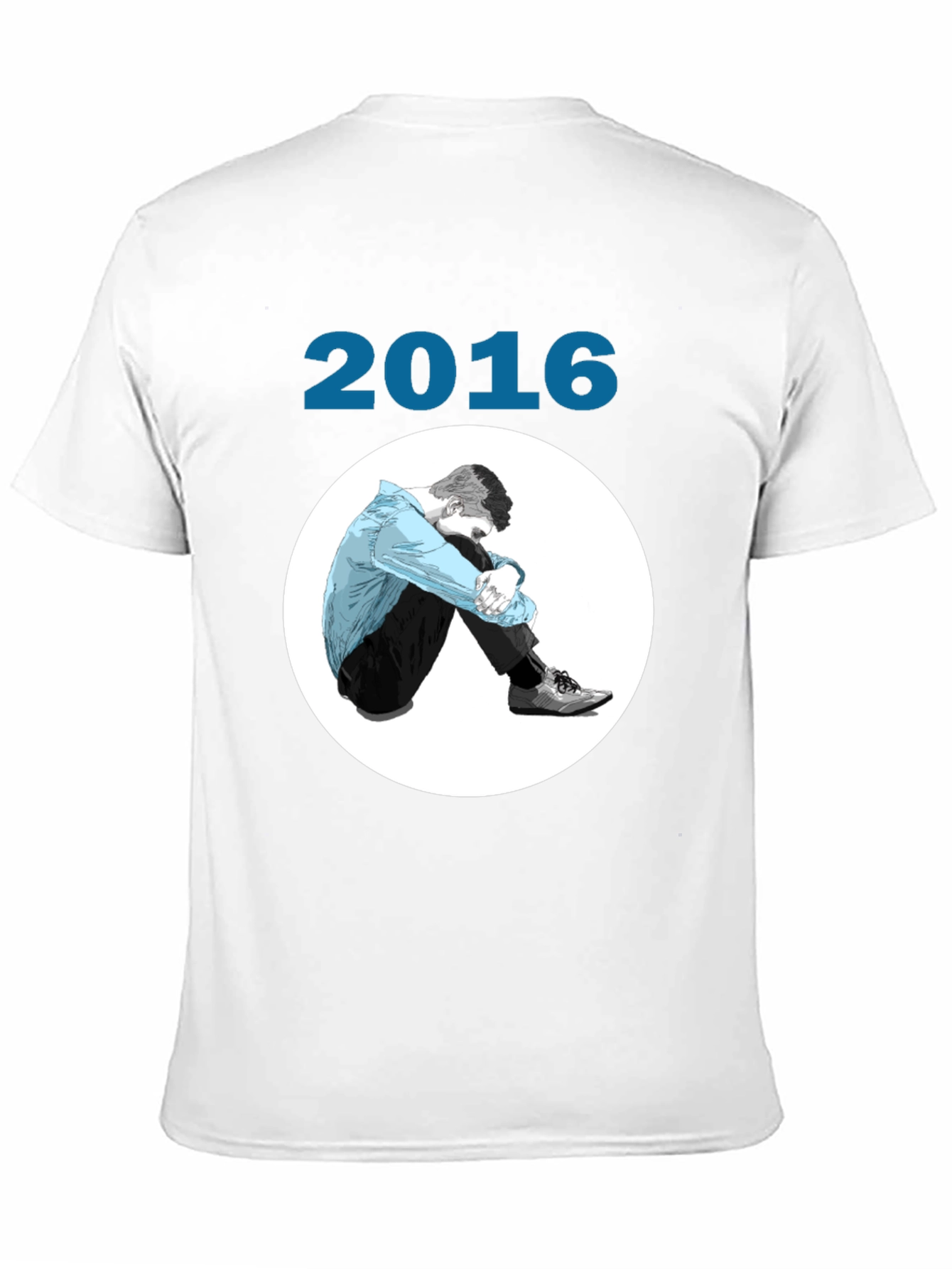 2016 Graphic Print Black T-Shirt