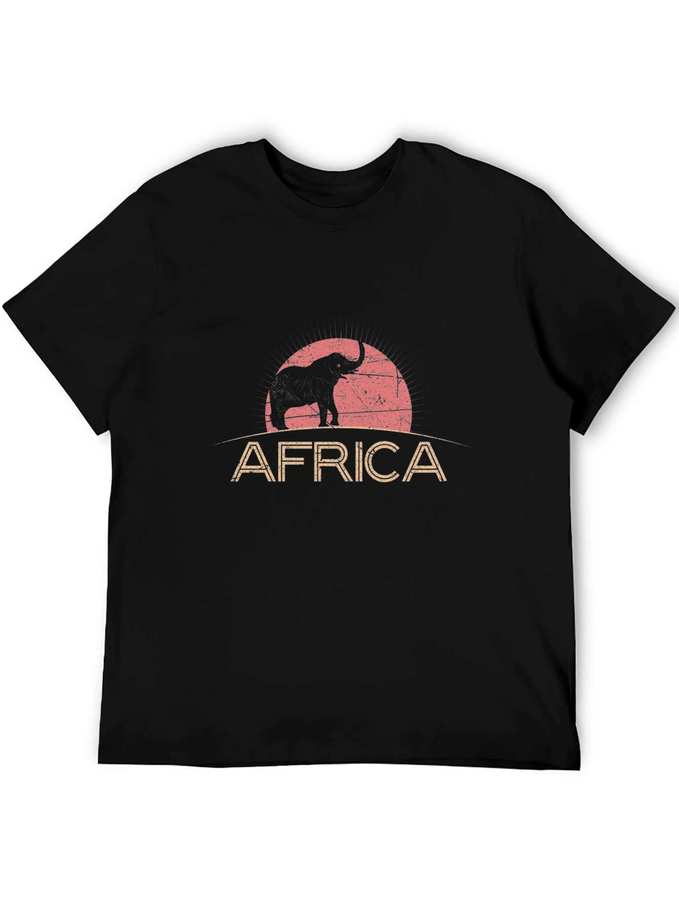 Africa Elephant Graphic T-Shirt - Black