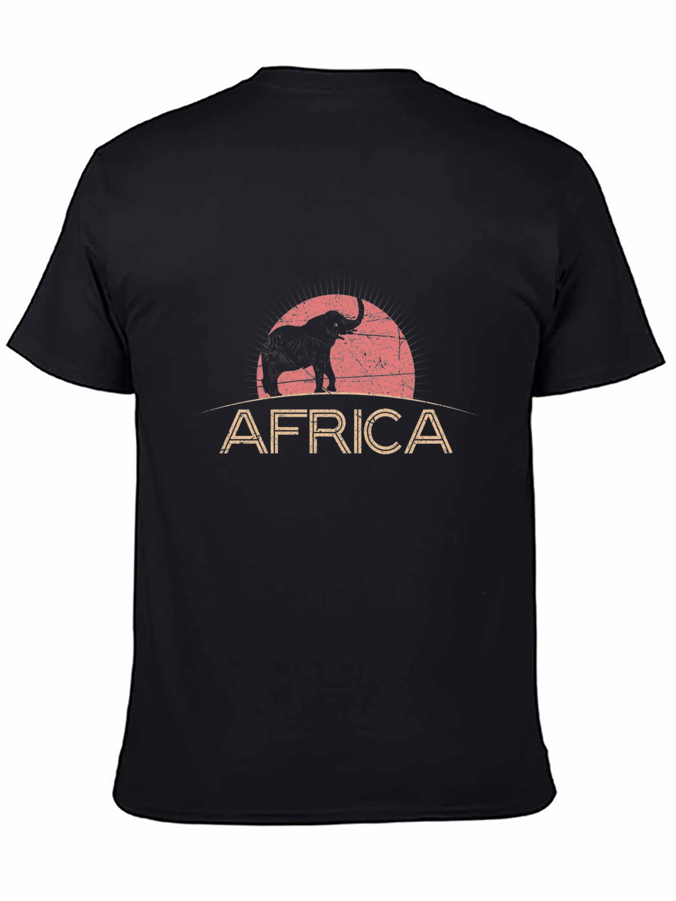 Africa Elephant Graphic T-Shirt - Black