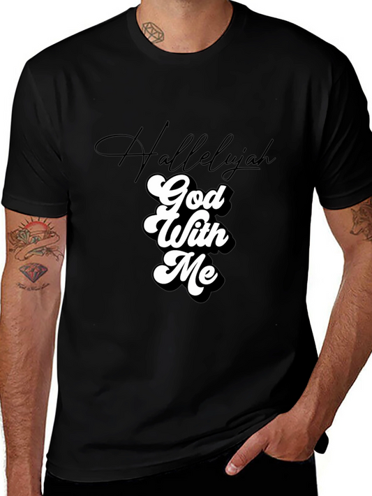 Hallelujah God With Me Black Tee