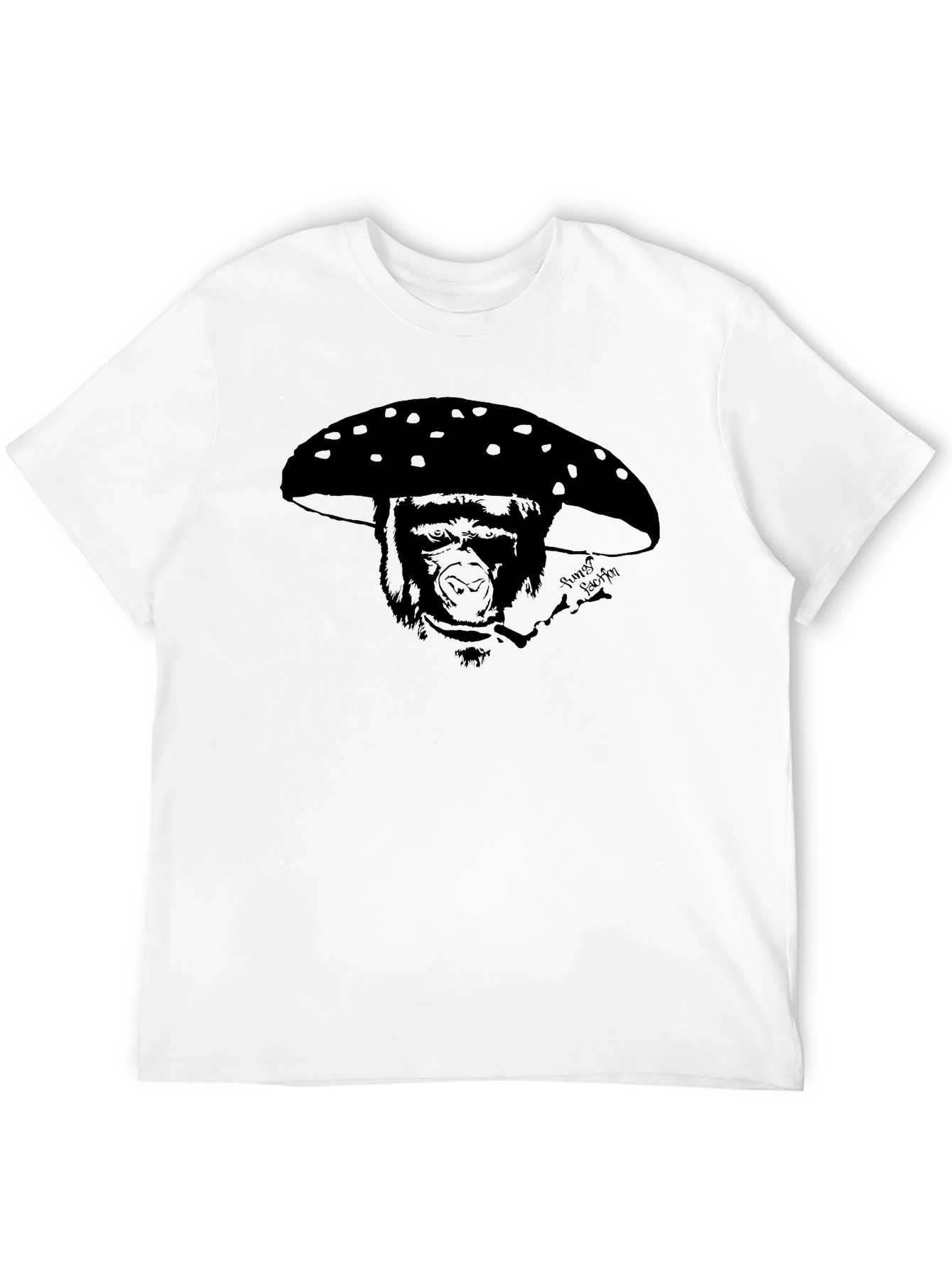 Gorilla Mushroom Graphic Tee - Funky Black T-Shirt