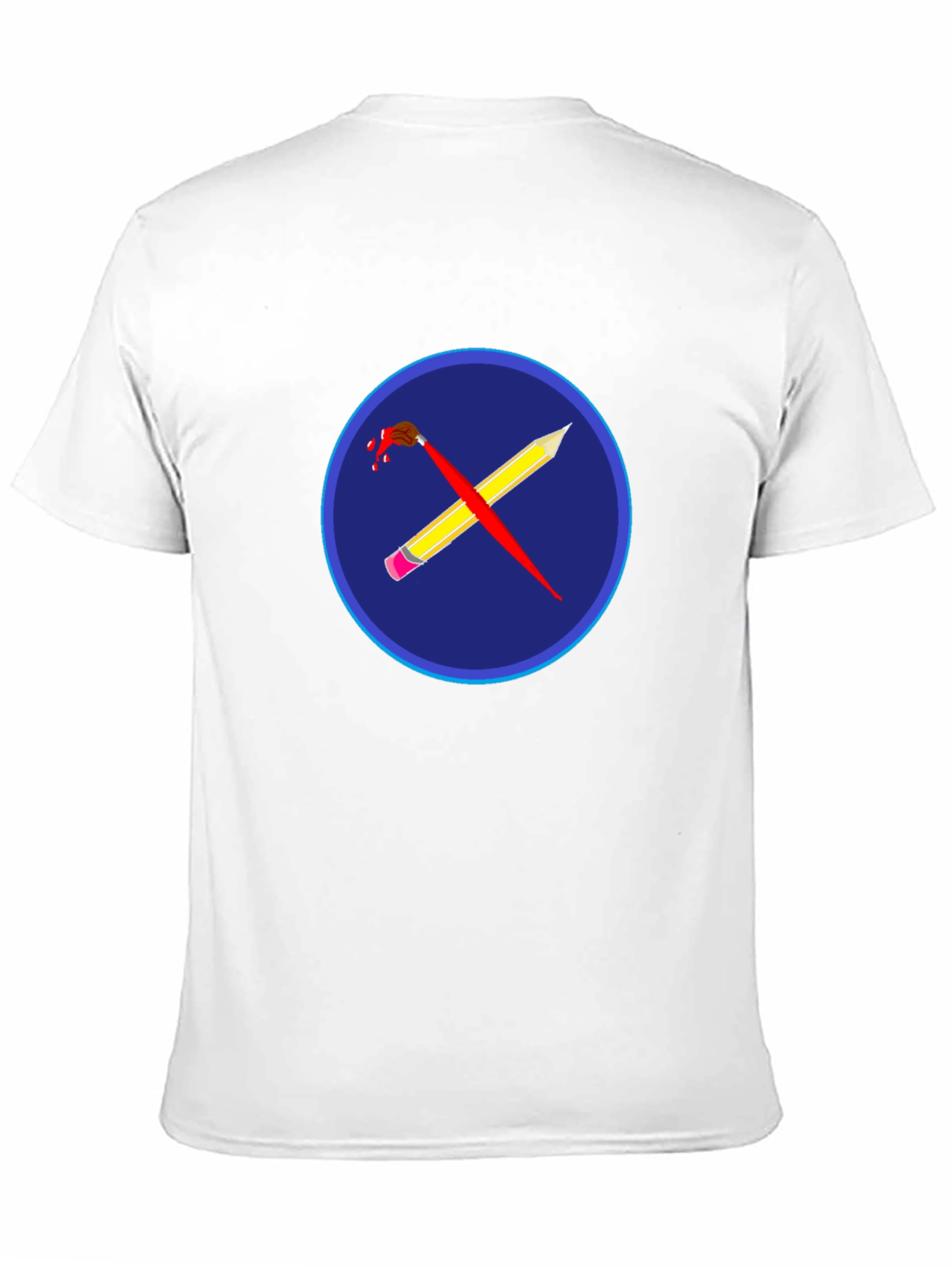 Artistic Crossed Brush & Pencil Graphic Tee