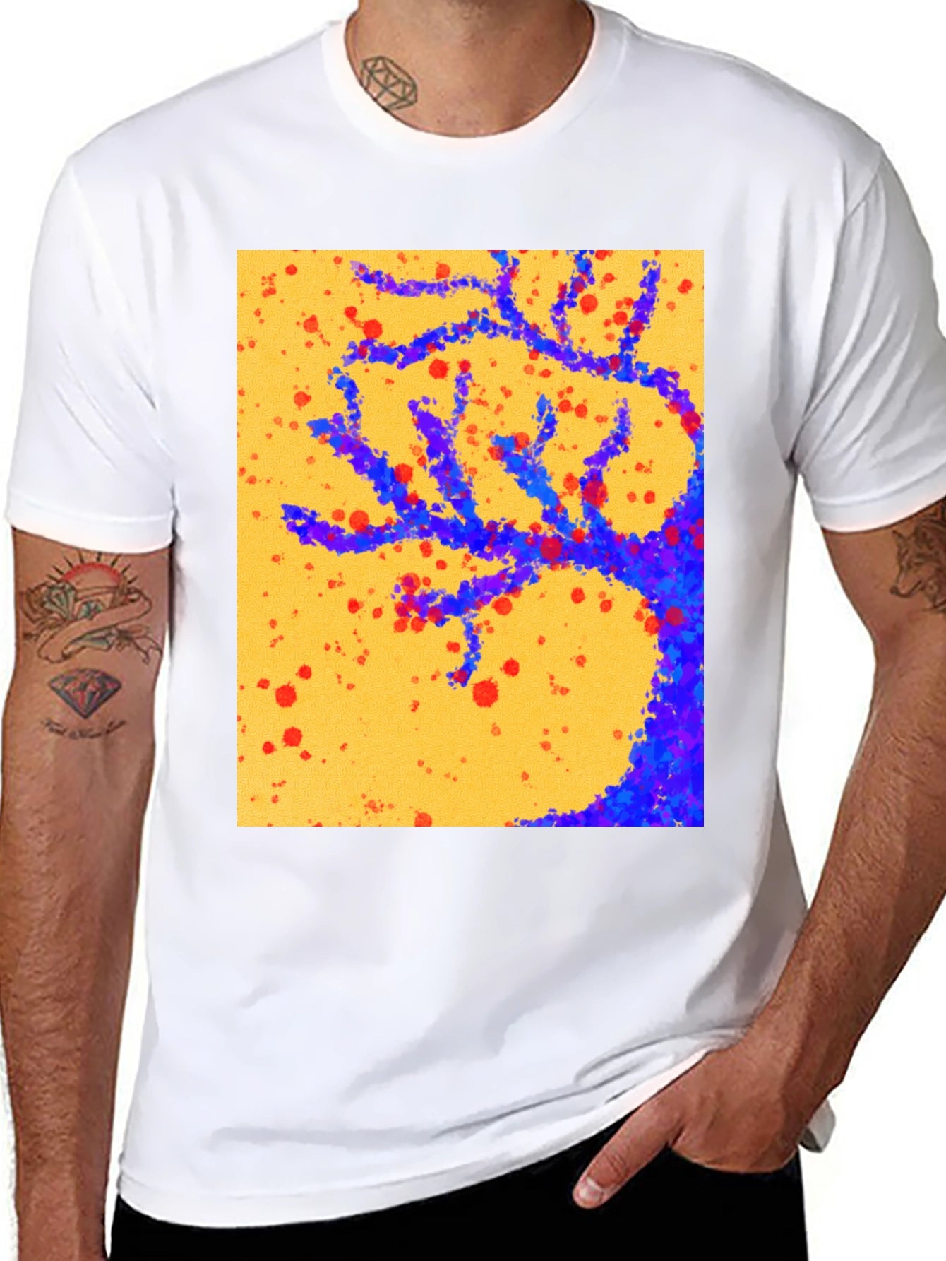 Abstract Tree Graphic T-Shirt - Artistic Expression