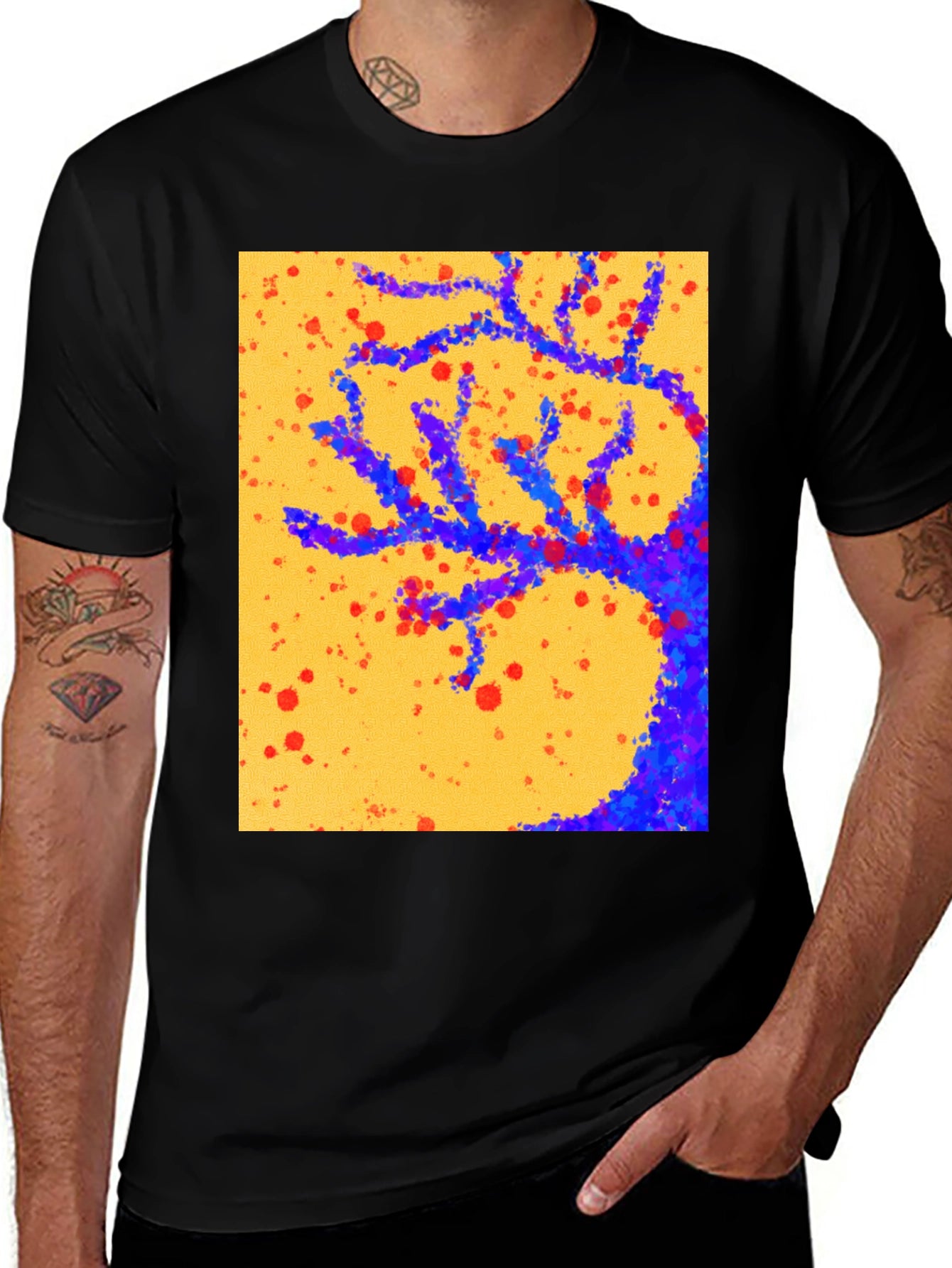 Abstract Tree Graphic T-Shirt - Artistic Expression