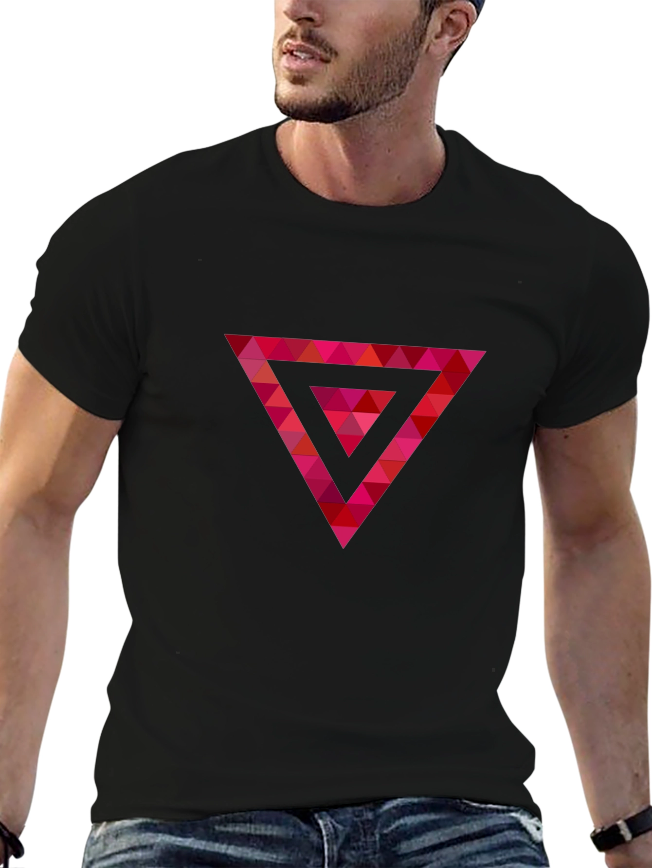 Geometric Triangle Graphic T-Shirt - Modern Design