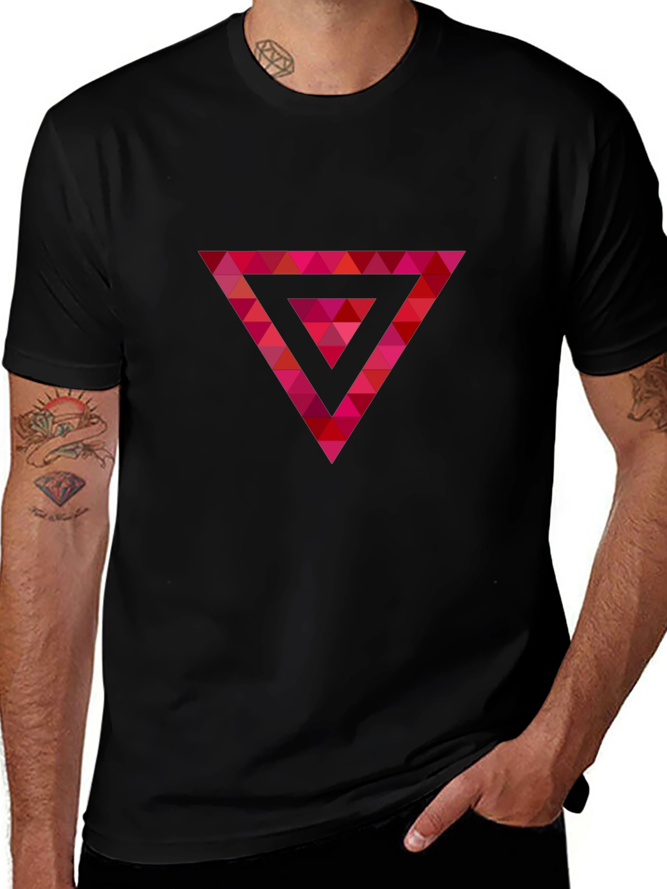 Geometric Triangle Graphic T-Shirt - Modern Design