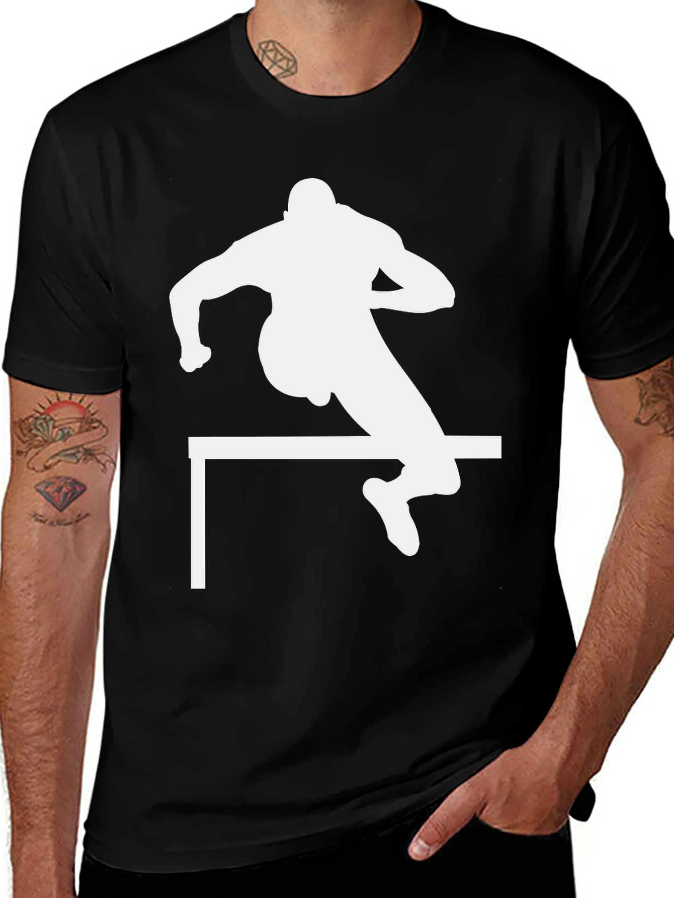 Athlete Hurdle Black T-Shirt