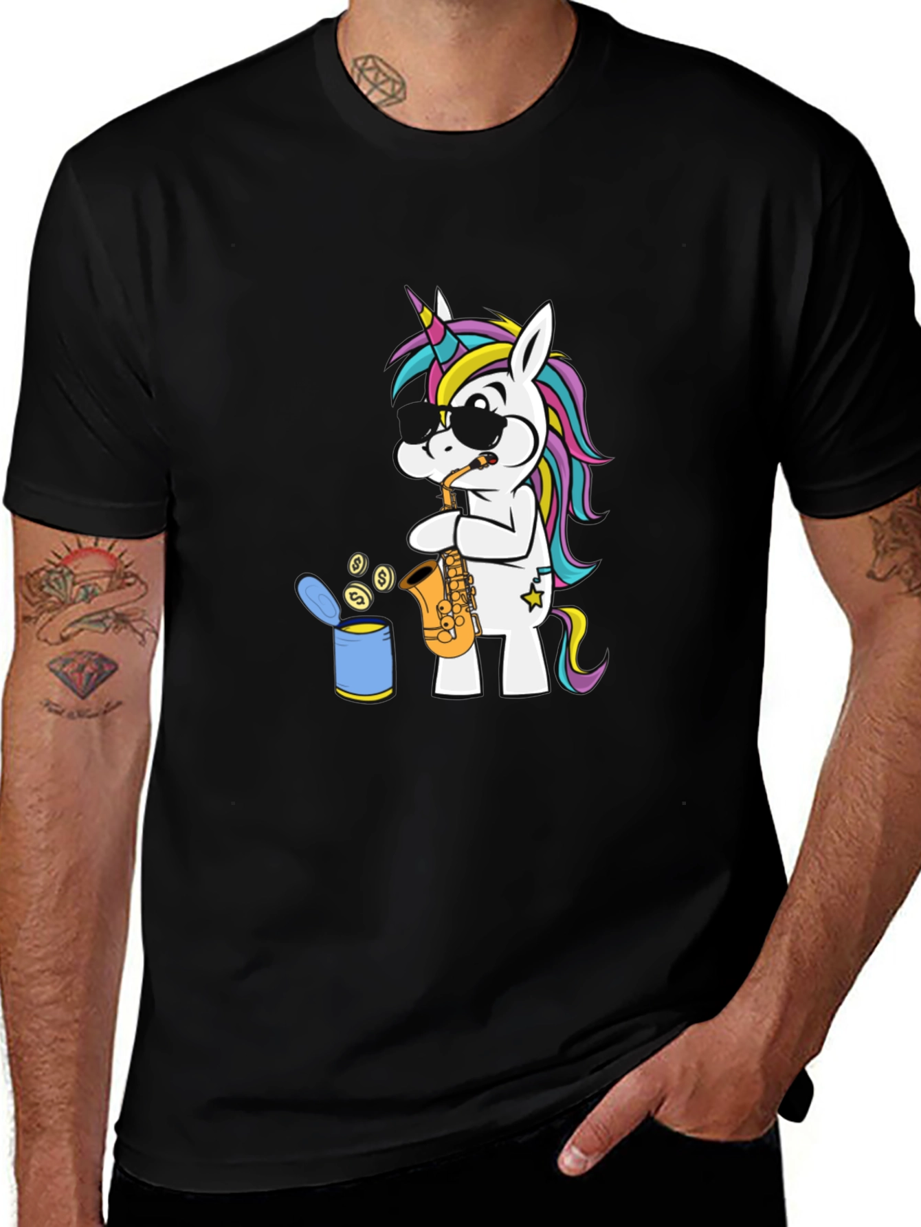 Unicorn Sax Player Graphic Tee