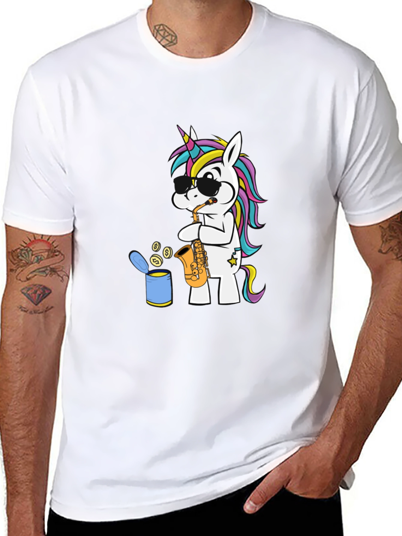 Unicorn Sax Player Graphic Tee