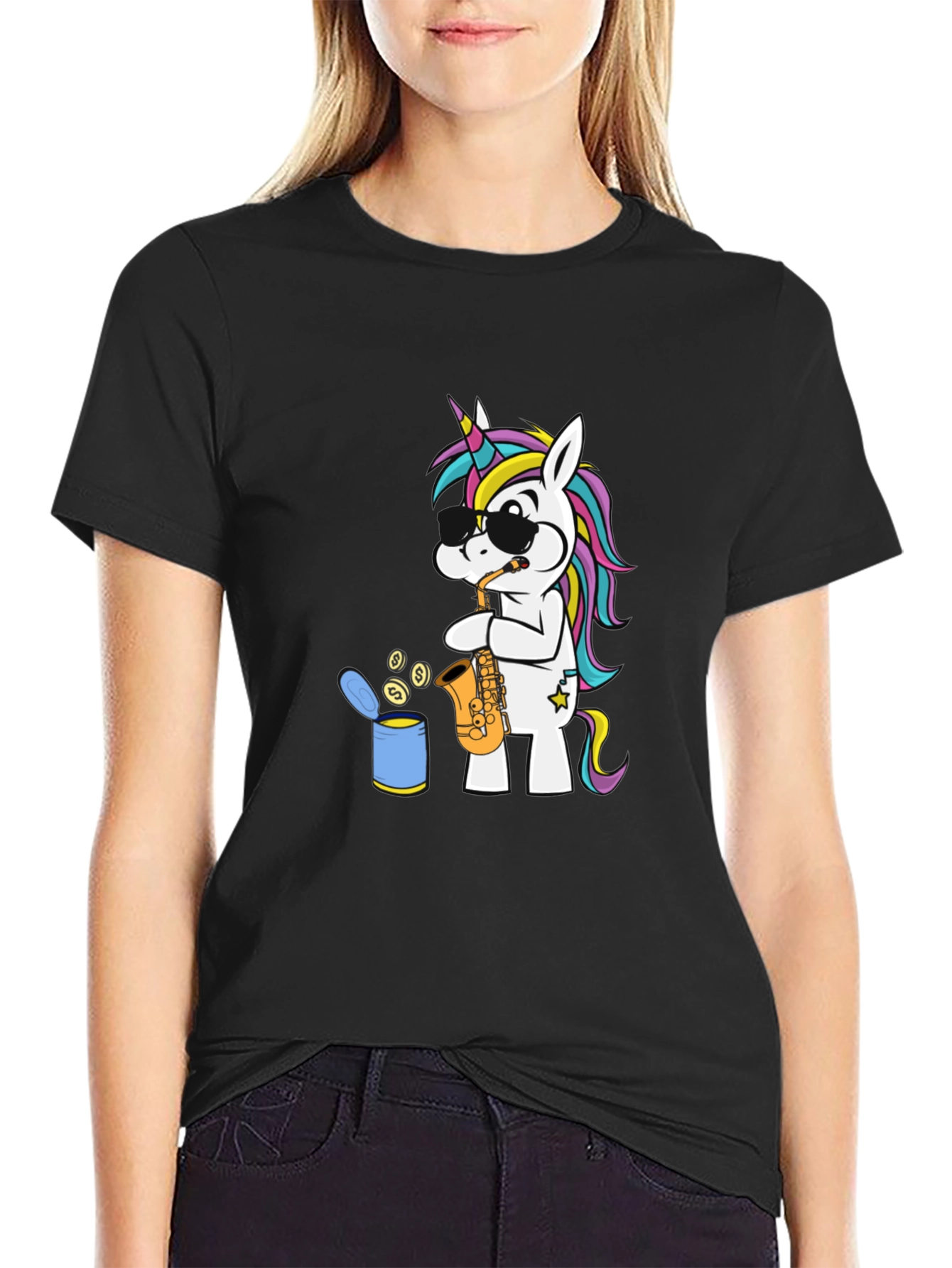 Unicorn Sax Player Graphic Tee
