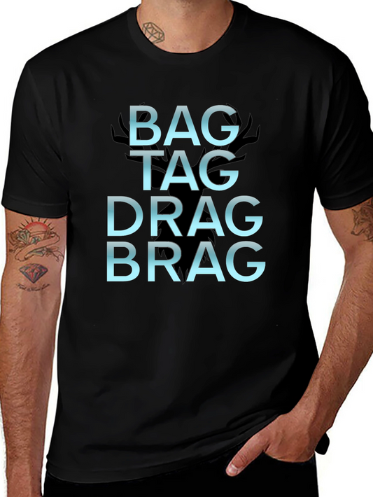 BAG TAG DRAG BRAG Mens Graphic T-Shirt