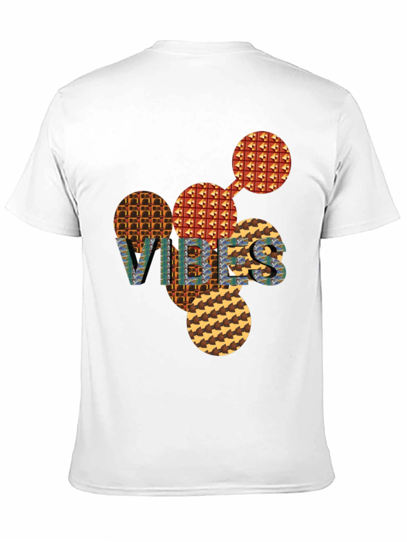 Abstract Patterned VIBES Graphic Tee
