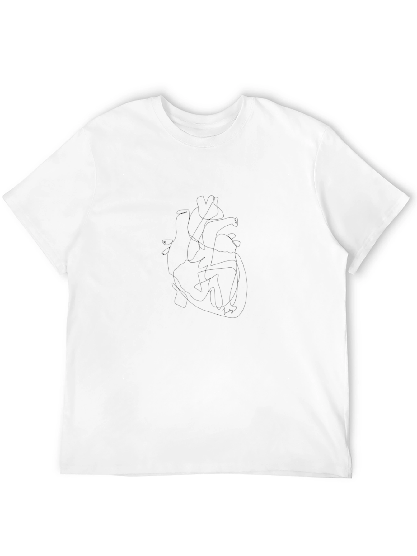 Anatomical Heart Outline Black T-Shirt