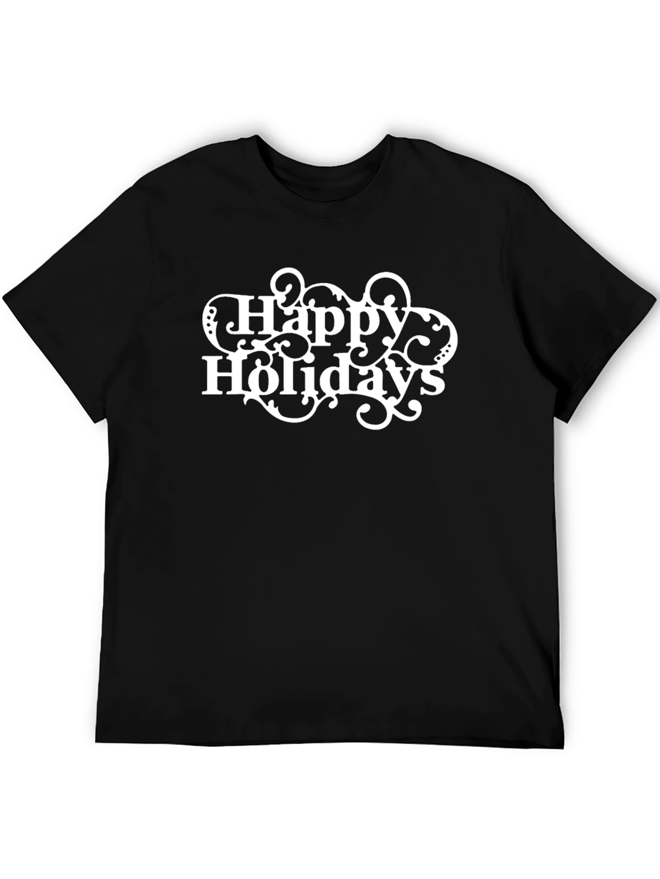 Happy Holidays Graphic Tee - Black