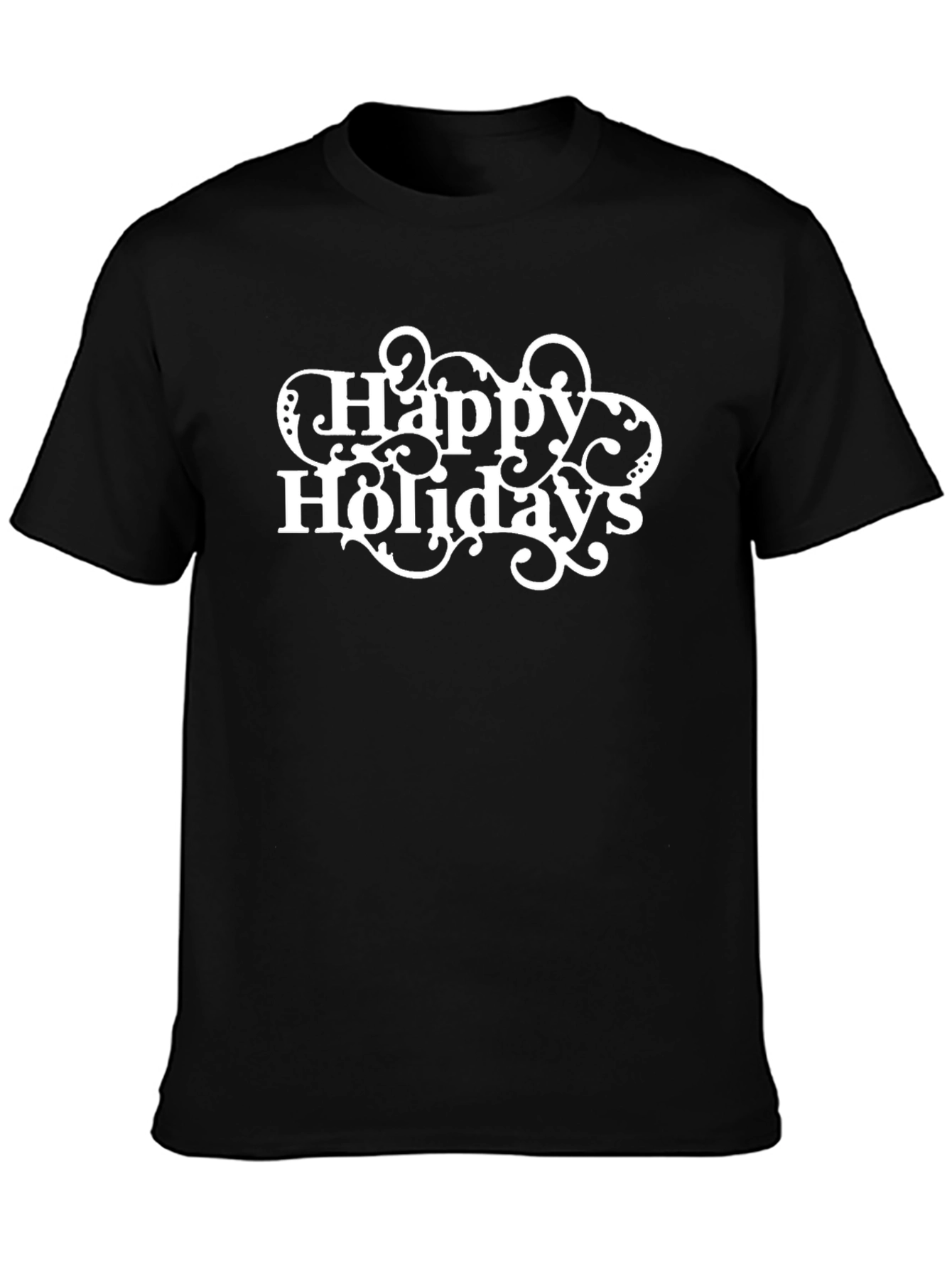 Happy Holidays Graphic Tee - Black
