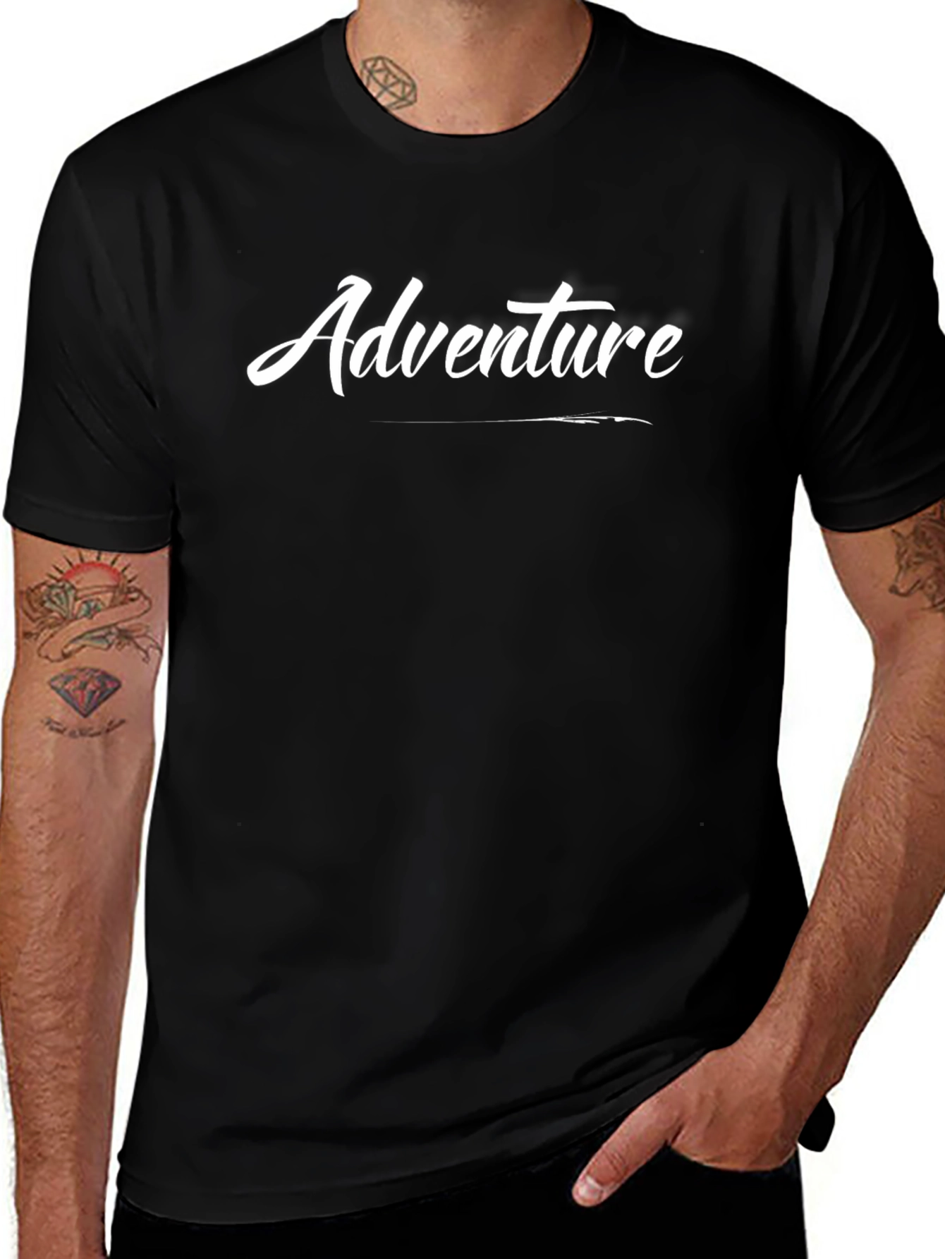 Adventure Black Graphic Tee for Explorers