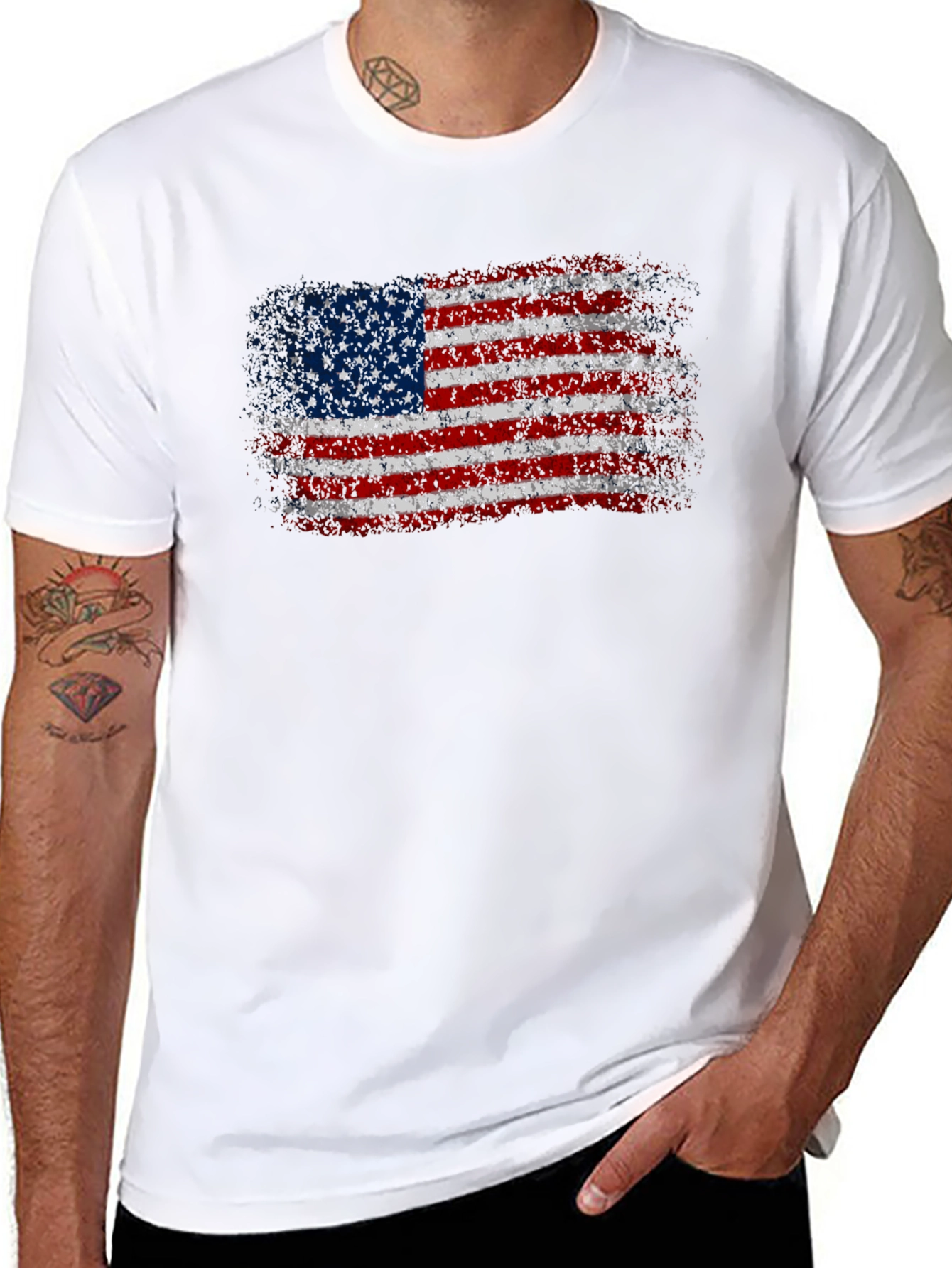 American Flag Grunge T-Shirt - Patriotic Pride