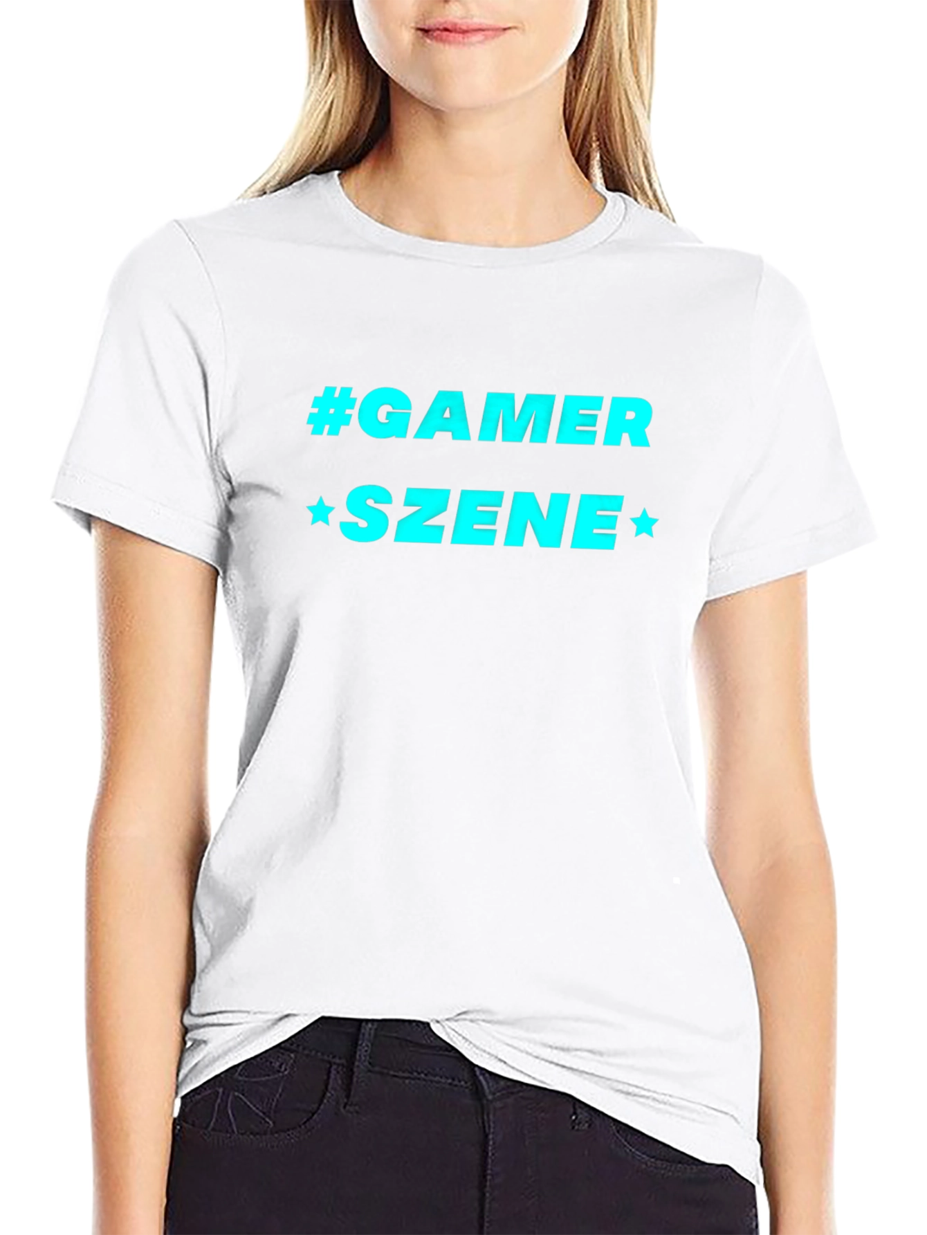 Gamer Szene Graphic Tee - Black Cotton Blend T-Shirt