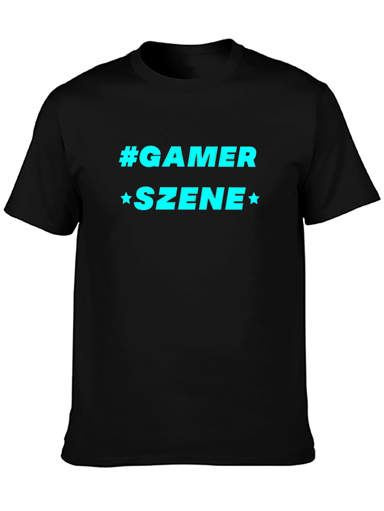 Gamer Szene Graphic Tee - Black Cotton Blend T-Shirt