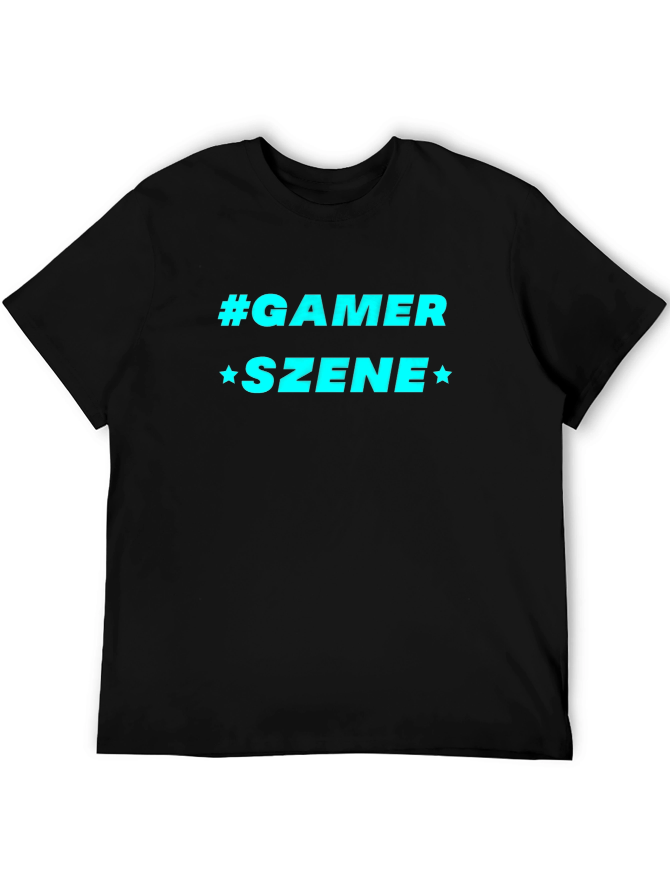 Gamer Szene Graphic Tee - Black Cotton Blend T-Shirt