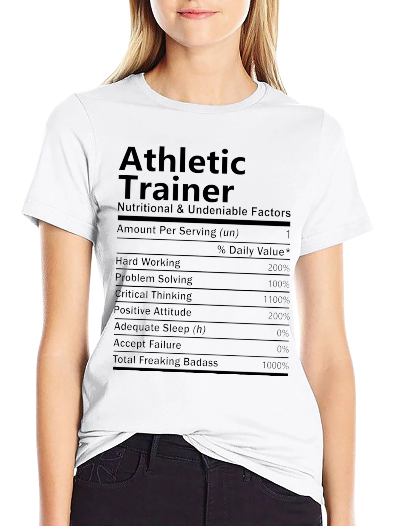 Athletic Trainer Nutrition Facts Black T-Shirt