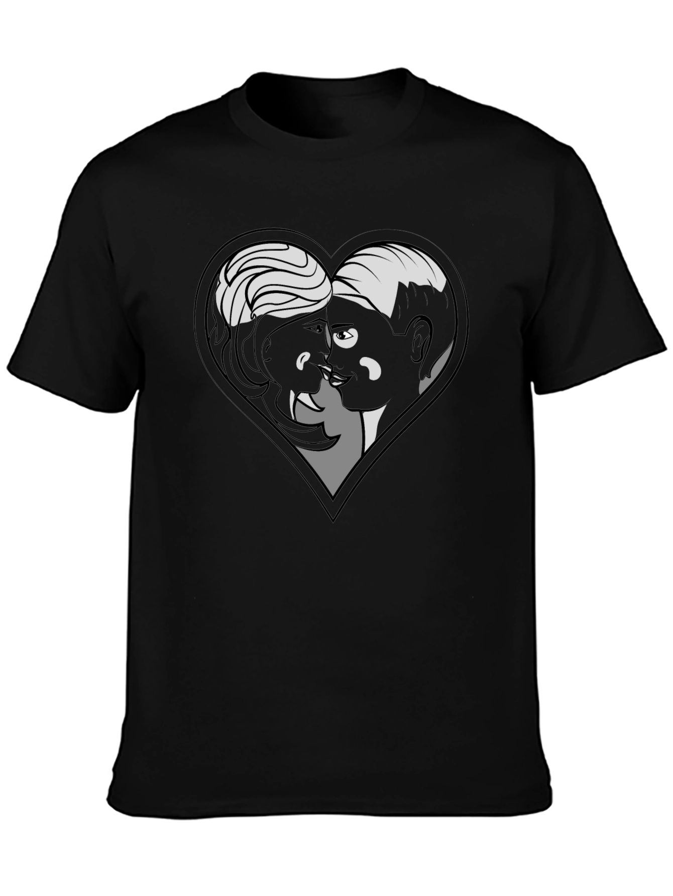 Heart Graphic Tee - Black Cotton Blend