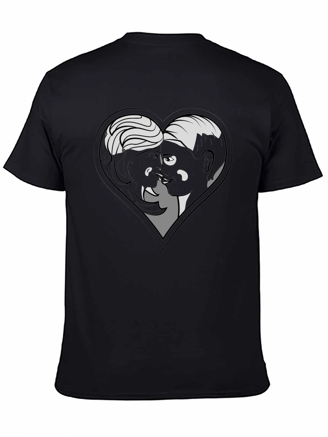 Heart Graphic Tee - Black Cotton Blend
