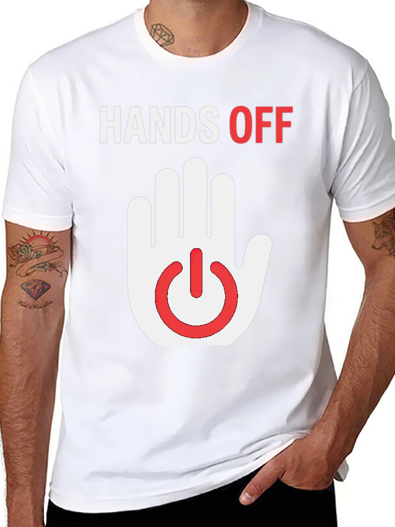 Hands Off Graphic T-Shirt - Funny Novelty Tee