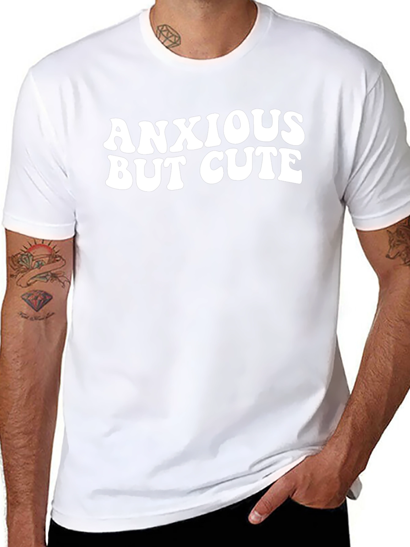 Anxious But Cute Black Graphic Tee