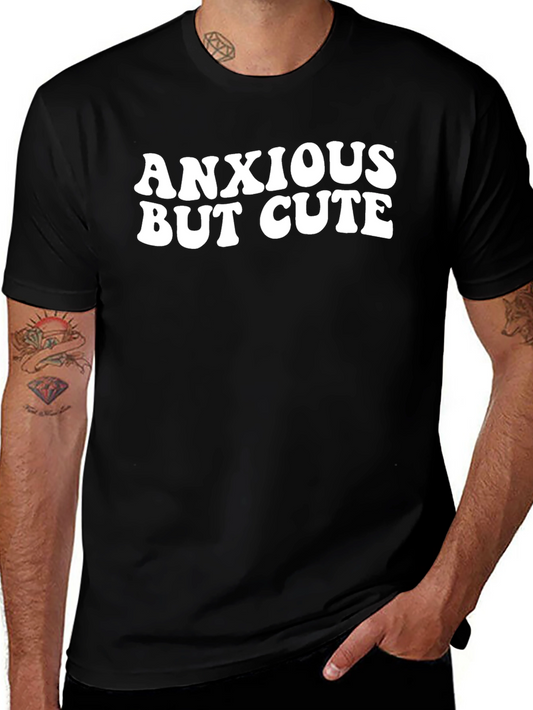 Anxious But Cute Black Graphic Tee