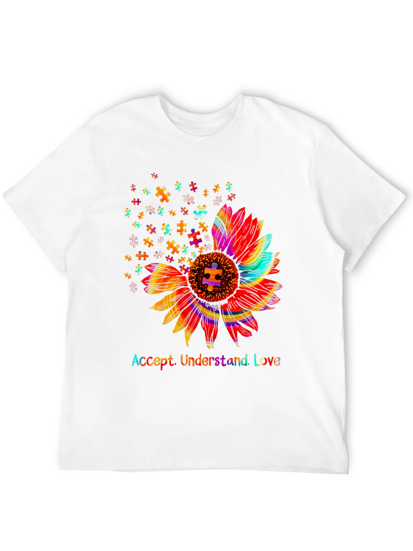 Autism Awareness Sunflower T-Shirt: Accept Understand Love