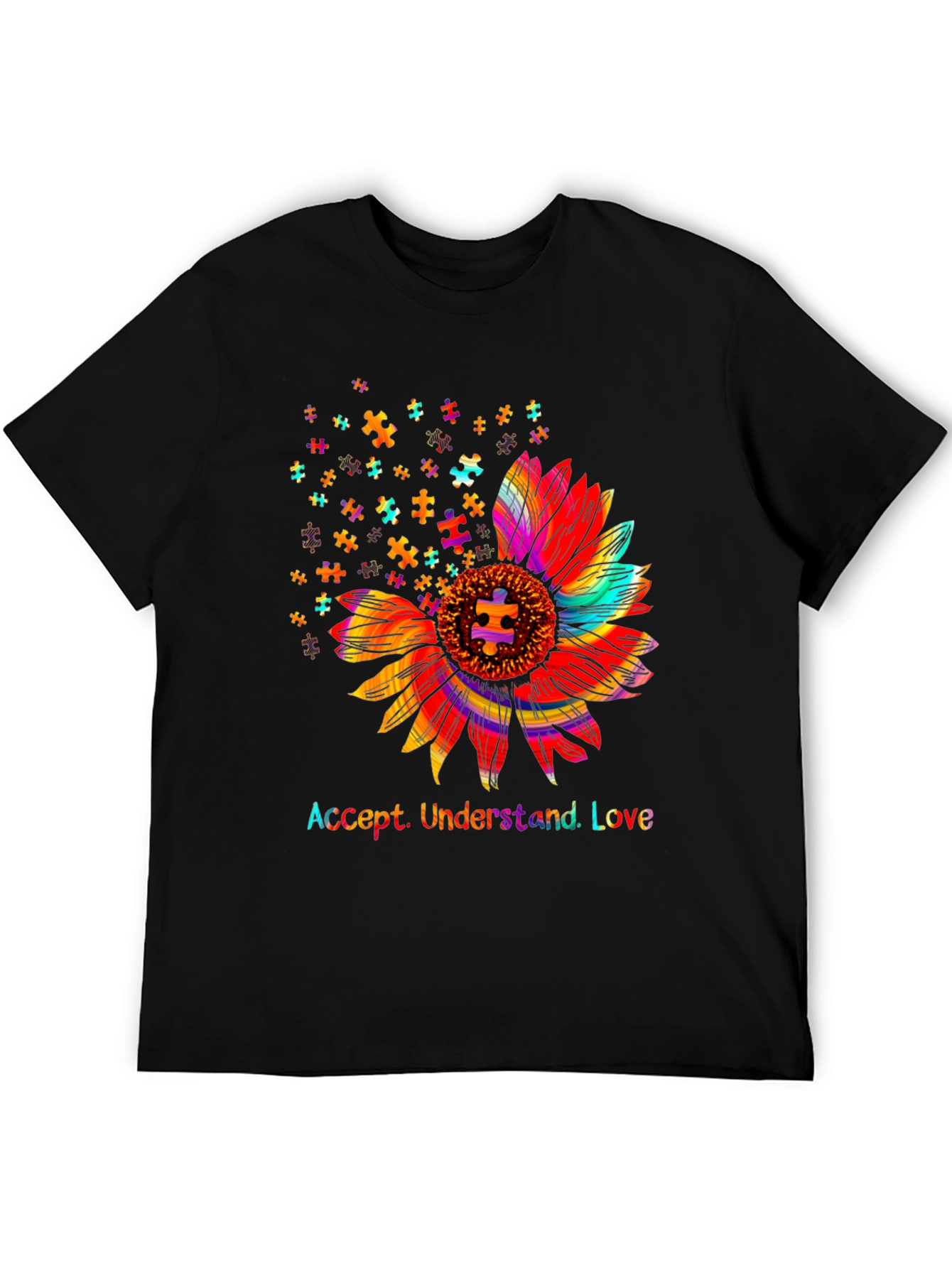 Autism Awareness Sunflower T-Shirt: Accept Understand Love