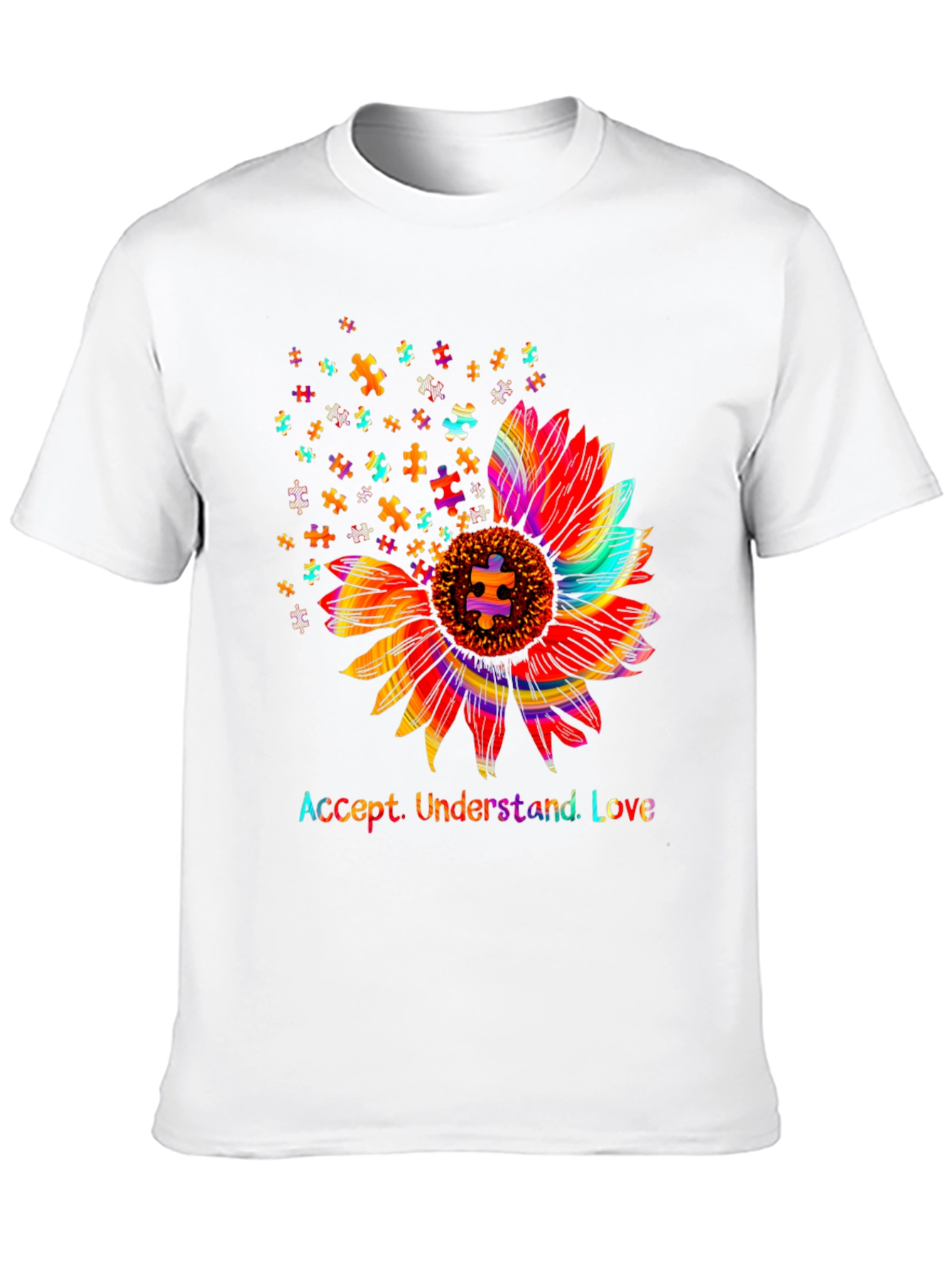 Autism Awareness Sunflower T-Shirt: Accept Understand Love
