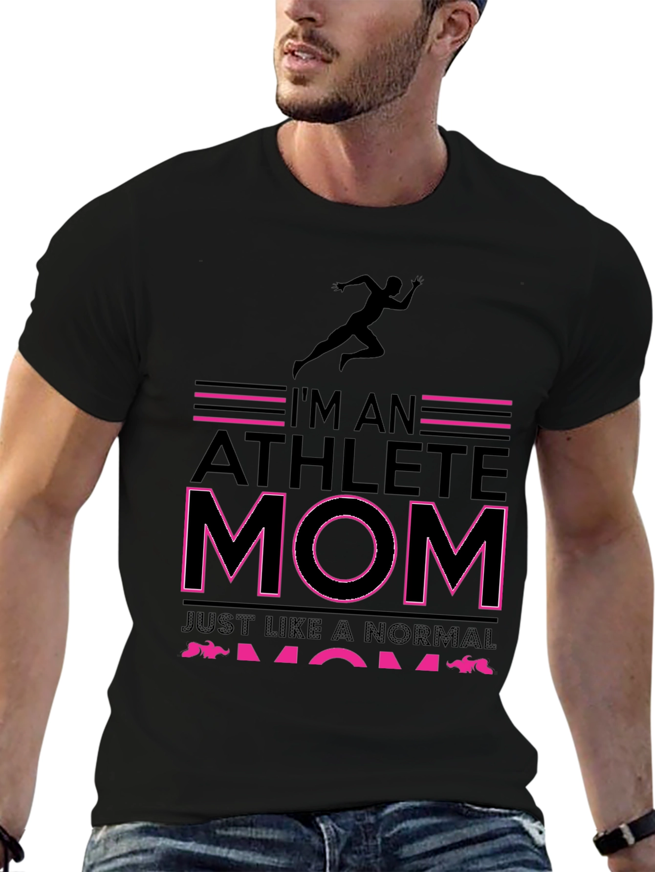 Athlete Mom Graphic Tee - Black