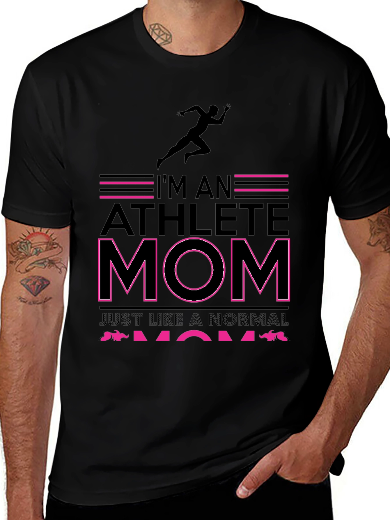 Athlete Mom Graphic Tee - Black