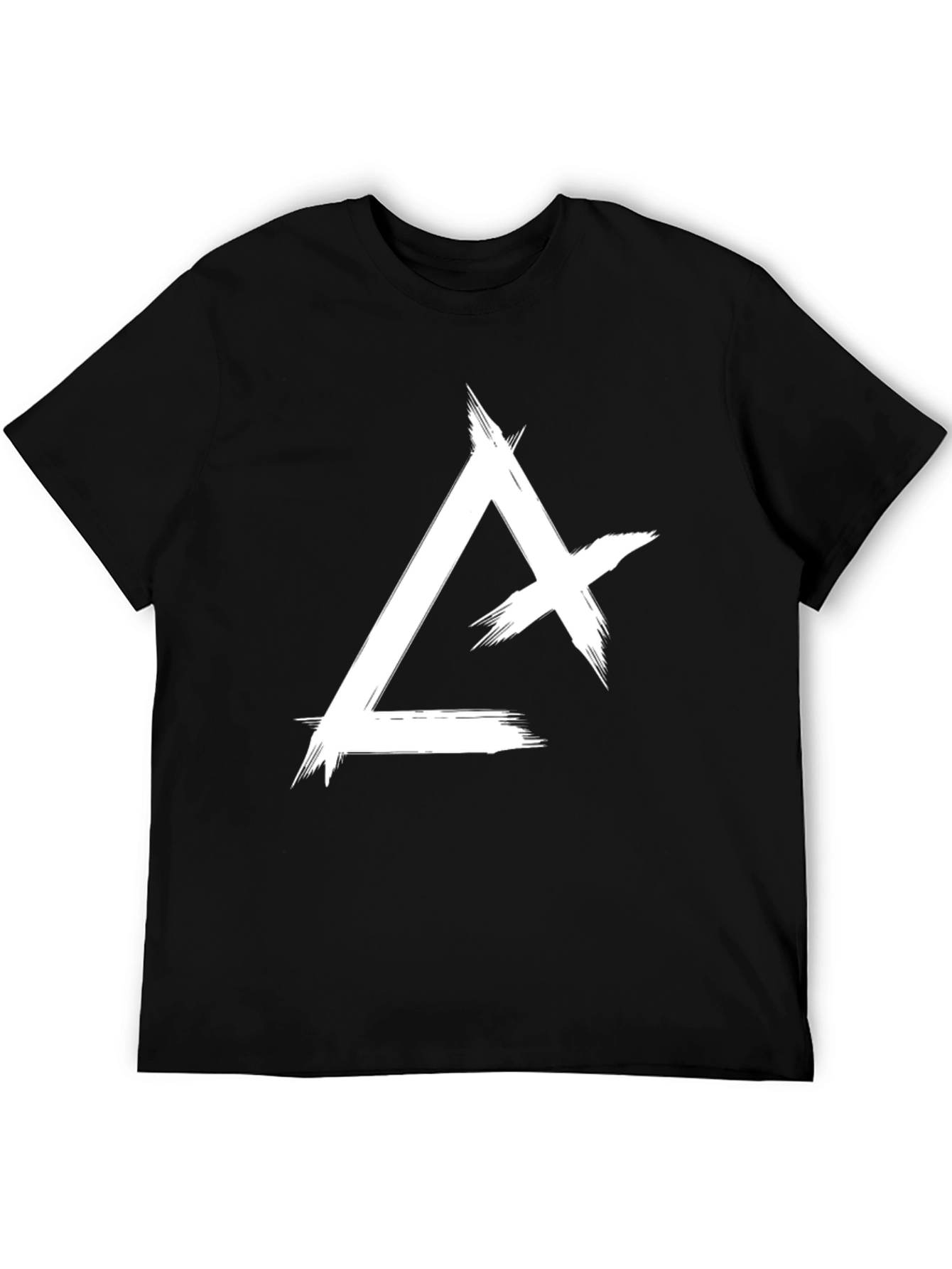 Abstract Triangle Graphic Tee - Black