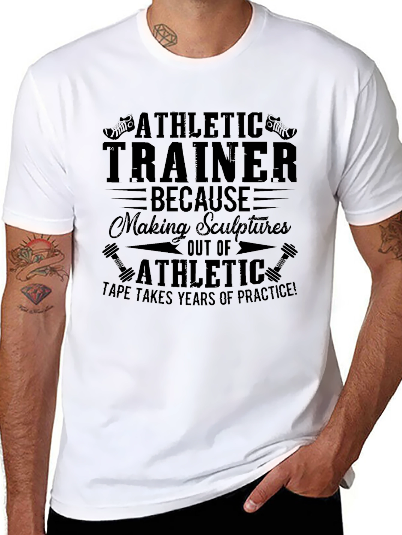 Athletic Trainer T-Shirt: Making Sculptures Out Of Athletic Tape