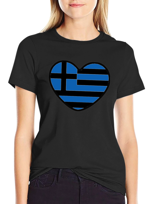 Greek Flag Heart T-Shirt - Show Your Love for Greece!