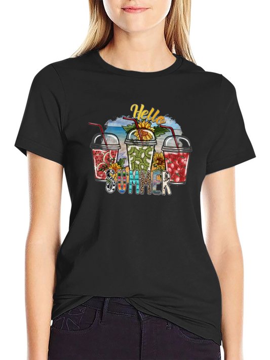 Hello Summer Fruit Smoothie Graphic Tee