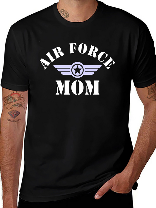 Air Force Mom Graphic T-Shirt - Black